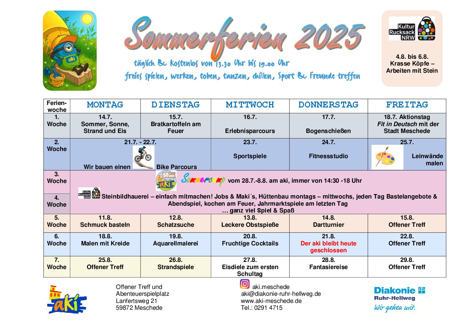 Sommerferien 2025 im AKI Meschede