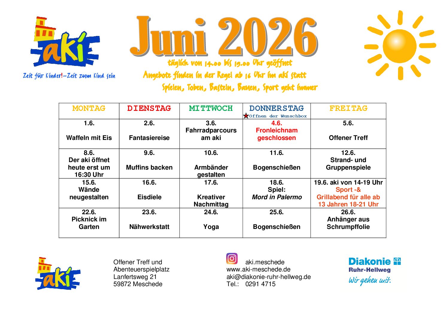 Aki Meschede Programm Juni 2026