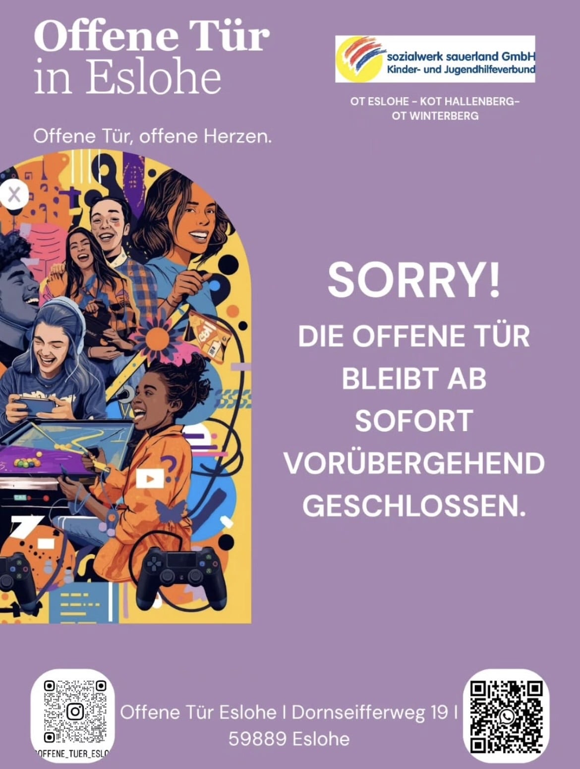 Juendtreff Eslohe – Vorrübergehende Schließung